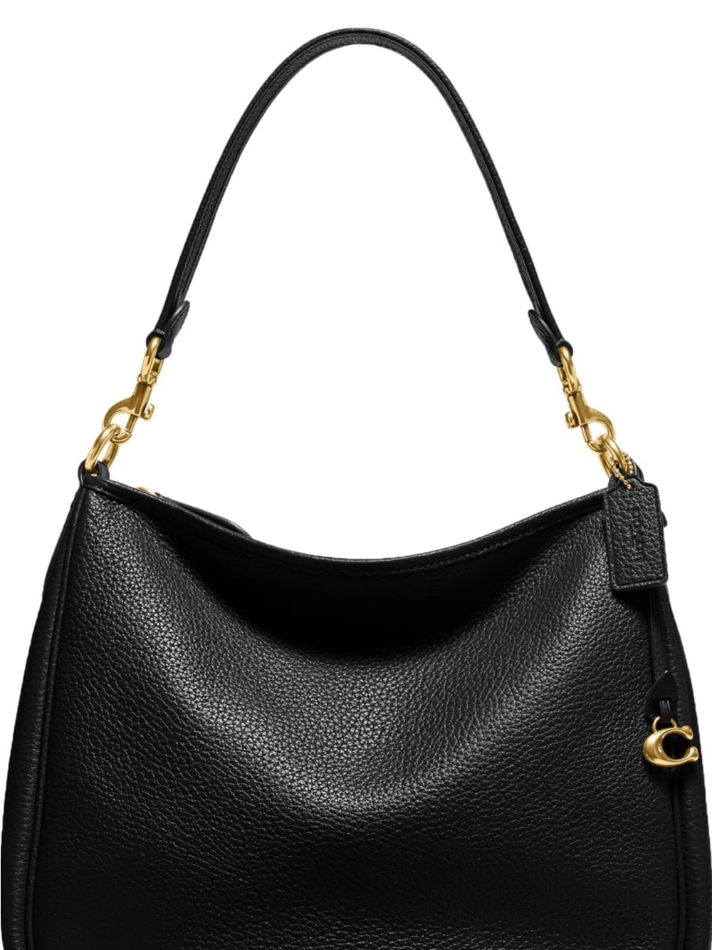 Coach Black Pebbled Leather Hobo Shoulder Bag with Gold Hardware